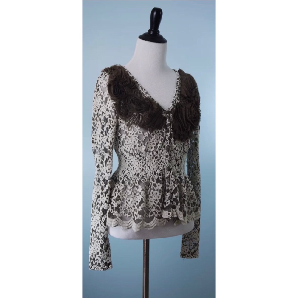 Ryu Button Up Blouse Top, New, Small - image 3